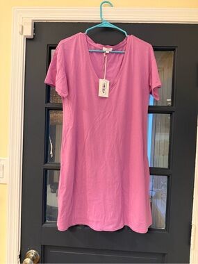 NWT Z Supply Organic Cotton Women's Lilac V-Neck Mini Dress Size Medium